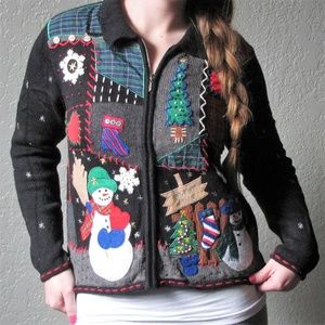 Small Black "Ugly" Christmas Sweater